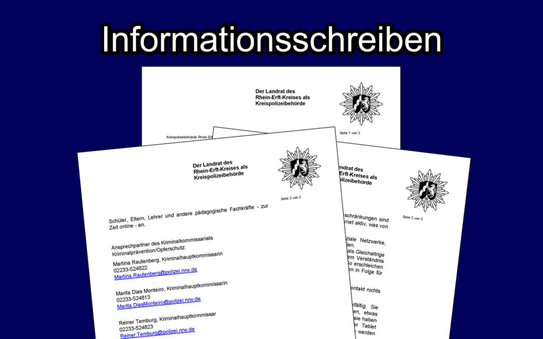 “Pädokriminelle im Internet” – die Kreispolizeibehörde informiert